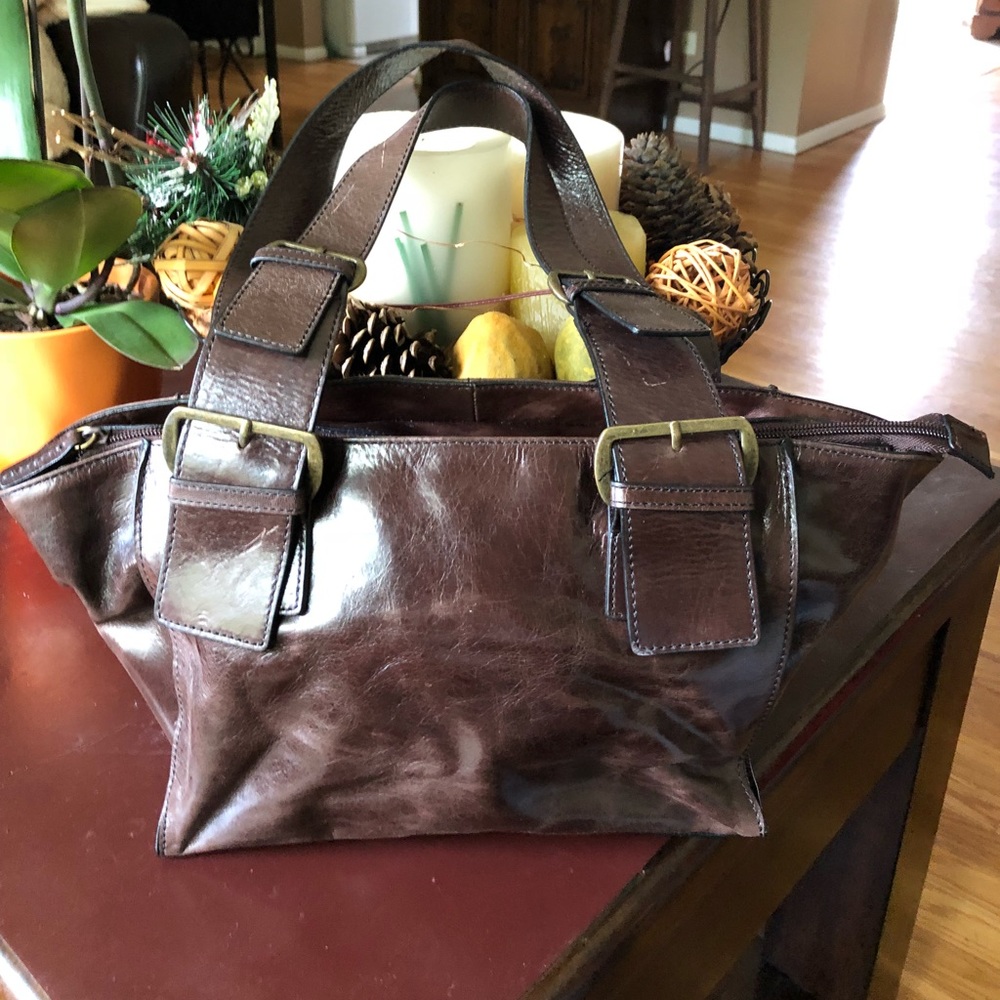 Perlina Brown Leather Purse